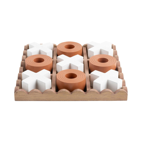 Present Time ornament Tic Tac Toe - oranje - 18.5x18.5x5cm - vtwonen shop