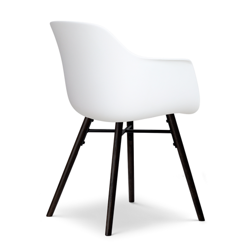 Nolon Nena-Liz eetkamerstoel wit met mosgroen zitkussen - zwart houten onderstel