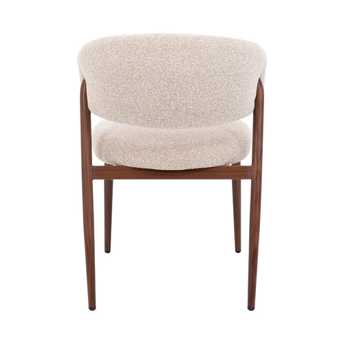 DÉJA Living Eetkamerstoel Skive - Stof - Zand/Walnoot - Set van 2 - vtwonen shop