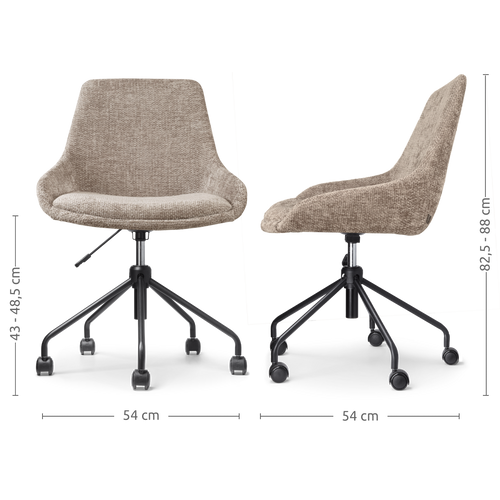 Nolon Nout-Isa Bureaustoel Bruin - Stof - Zwart Onderstel