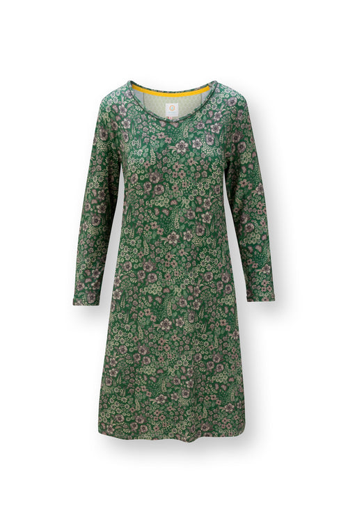 Pip Studio - Danai Nachthemd Lange Mouw Dames - Daisy Dreams - Groen - M - vtwonen shop