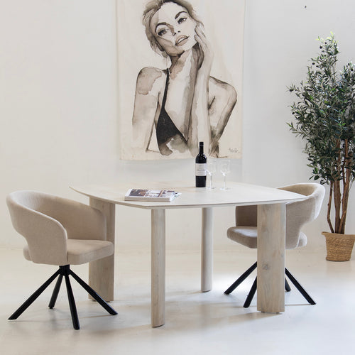 Giga Meubel Eettafel Sieb - Vierkant - Mangohout - 130cm - vtwonen shop