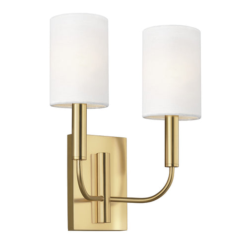Elstead Brianna 2 lichte wandlamp, gepolijst messing, E14