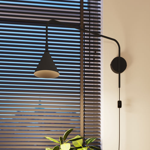 Sollux Lighting Wandlamp NOX zwart - 14x61x30cm