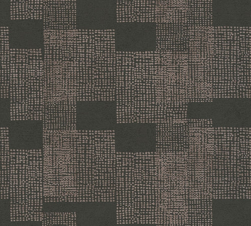 Livingwalls behang geometrische vormen bronze en zwart - 53 cm x 10.05 m - AS-385252