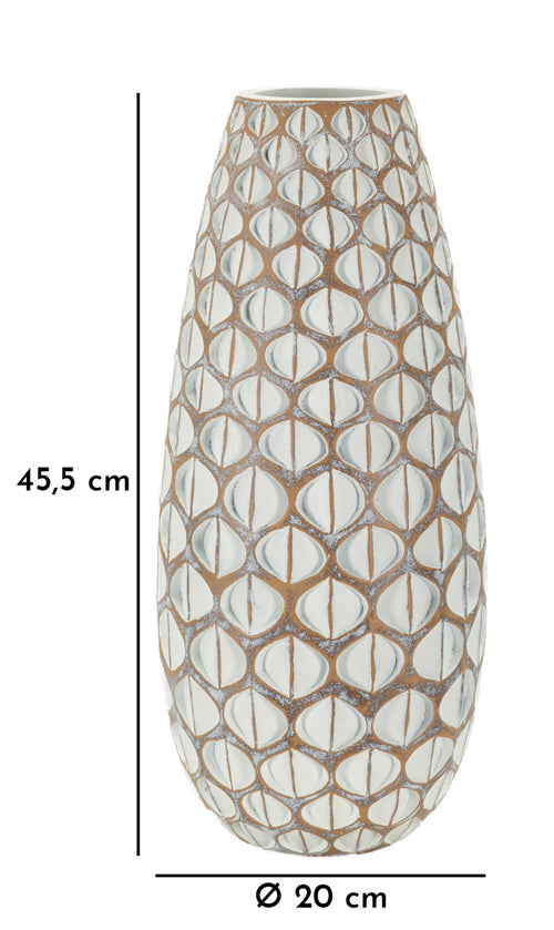 Witte kunststof vaas Ø 20x45,5 cm
