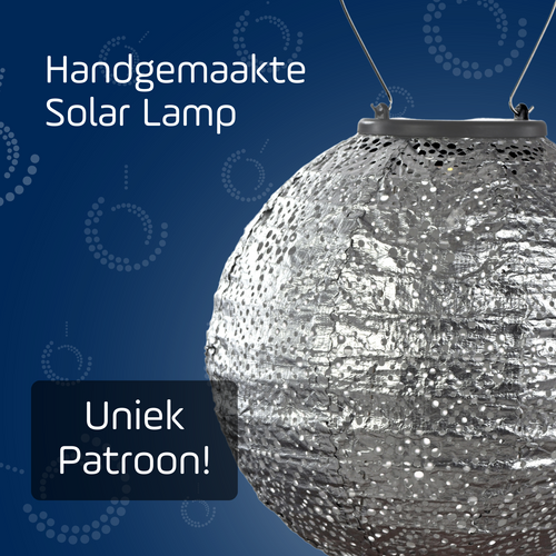 Lumiz solar lampion - topaze rond - 20 cm - zilver - vtwonen shop