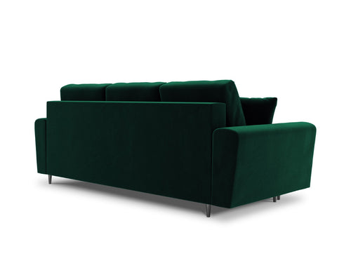 Cosmopolitan Design Slaapbank met opbergdoos Kyoto 3-zits, flueel, flessengroen - 100x235x88cm