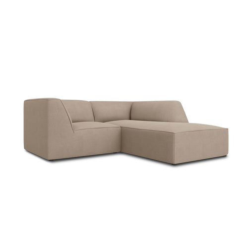 Cosmopolitan Design - Modulaire hoekbank rechts Siena 3-zits, structurele stof donkerbeige - 180x186x69cm
