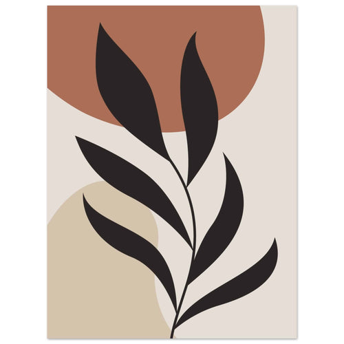 Artfulprints Poster Boho - Abstract leaf   - 30x40 cm - Terracotta