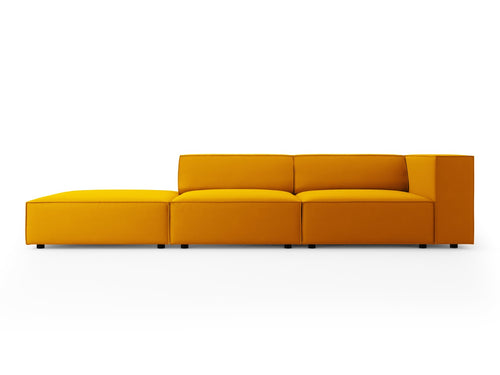 Cosmopolitan Design linker bank Arendal 4-zits, flueel, geel - 102x262x70cm