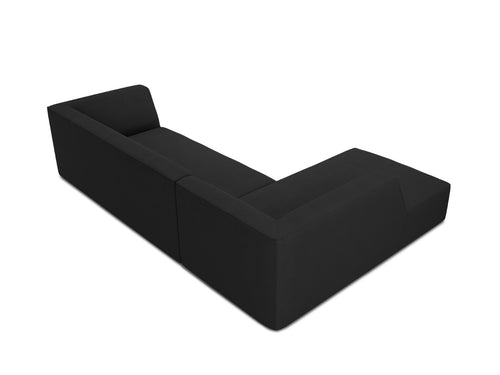 Micadoni linker hoekbank Ruby 4-zits, structurele stof, zwart - 180x273x69cm