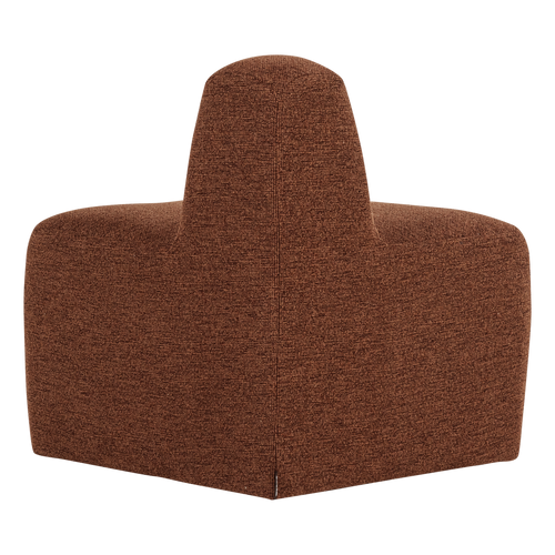 WOOOD eetbank hoek rond rugleuning Mojo Base - Bouclé - R.bruin - 83x76x76