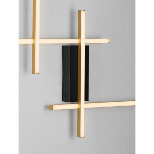 Nova Luce APECHO Geïntegreerde LED-wandlamp Sandy Black, Gold Triac dimbare LED 34W 1215lm 3200K
