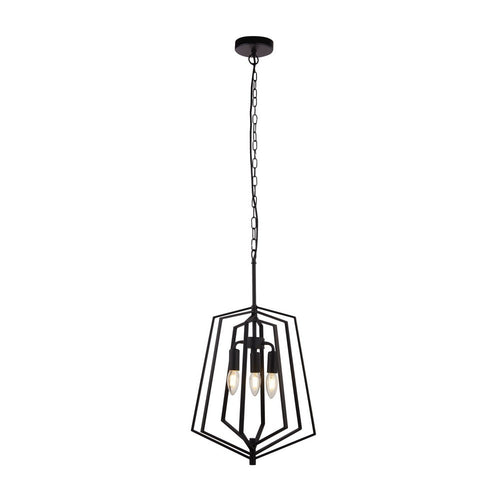 Searchlight SLINKY - 3 Lichtmetalen verstelbare matzwarte plafondhanger