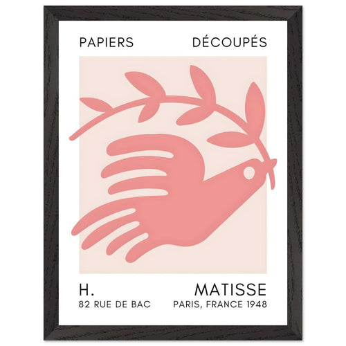 Artfulprints Poster met Lijst Matisse - Peace dove taupe   - 30x40 cm - Taupe
