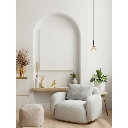 Nova Luce PALUZ Slanke hanglamp voor aan het plafond, roségoud, matzwart, LED, 7W, 345lm, 3000K