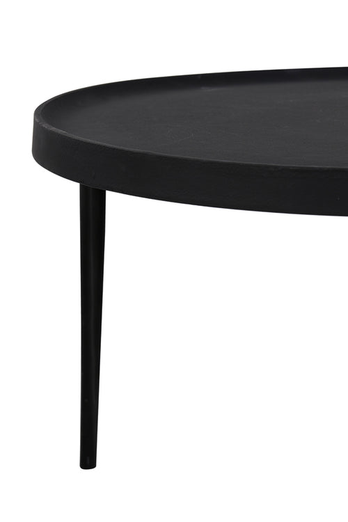 Light & Living salontafel TOBIAS - Ø75x44cm - zwart - Set van 2