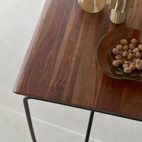 Tikamoon Hoge tafel van massief palissander en metaal voor 4 personen - Bruin - vtwonen shop