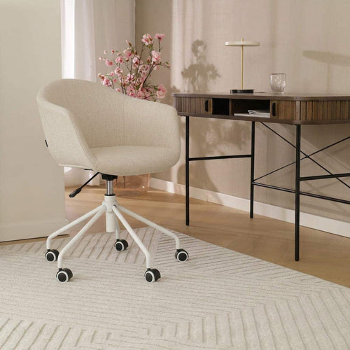 Nolon Nout-Otis Bureaustoel Cottonbeige - Wit Onderstel