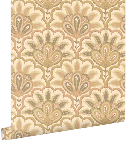 ESTAhome behang oosters barok motief zand beige - 50 x 900 cm - 131035 - vtwonen shop