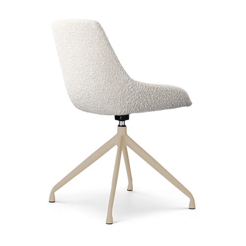 Nolon Nola-Isa draaibare eetkamerstoel bouclé beige beige onderstel