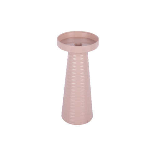 Present Time kandelaar Catania Ribbed - roze - Ø11cm