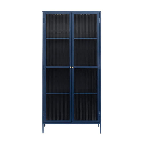 Olivine Katja metalen vitrinekast blauw - 90 x 190 cm - vtwonen shop