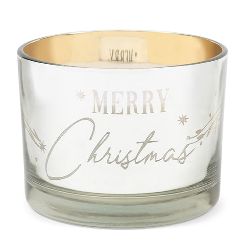 Rivièra Maison Merry Christmas Scented Candle S - Glas, Paraffine - Zilver - vtwonen shop