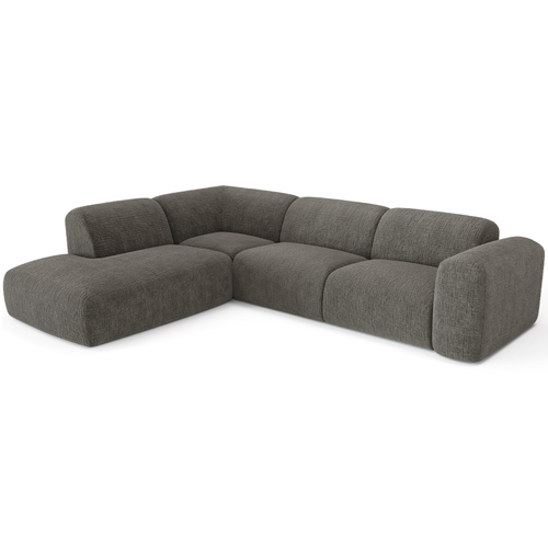 Sia Home - Hoekbanken links MYRA - Fluweel met patroon - Grijs - 269cm - vtwonen shop