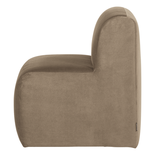 WOOOD eetbank 84 cm rugleuning Mojo Base - Velvet - Khaki - 83x84x76