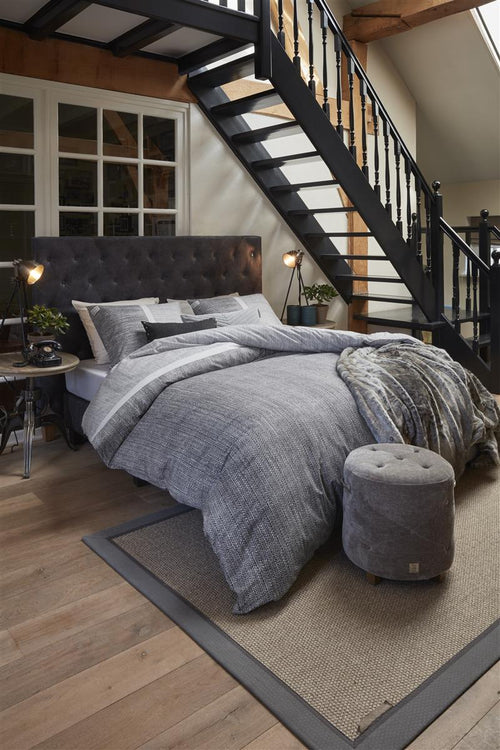 Rivièra Maison - Amsterdam Loft dekbedovertrek - Eenpersoons - 140x200/220 cm - Grijs