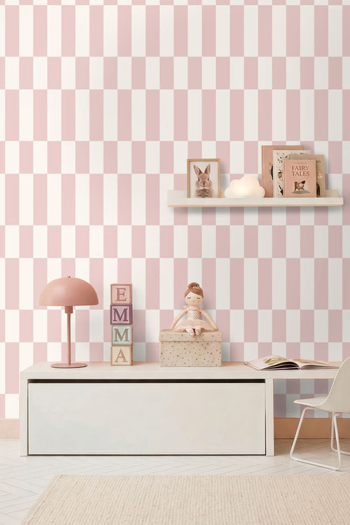 ESTAhome behang strepen licht roze - 50 x 900 cm - 132149