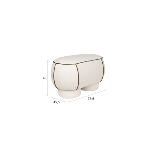Housecraft Living Marina Bank Ovaal 77,5 cm Wit