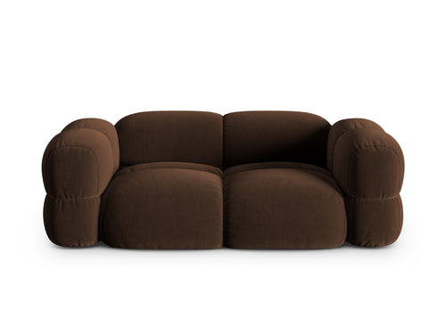 Cosmopolitan Design Bank Loretto 3-zits, flueel chocolade - 100x210x68cm