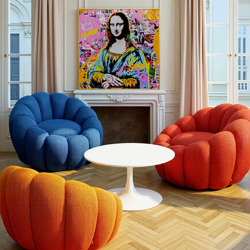 Kare Design Draaifauteuil Peppo Bloom blauw - vtwonen shop