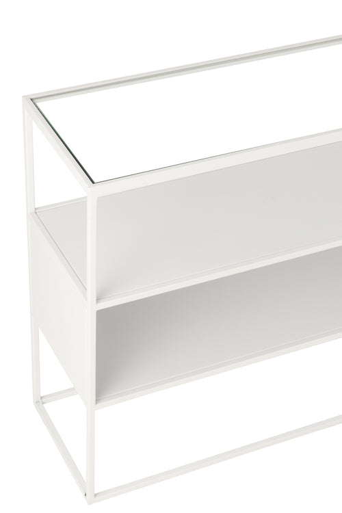 J-Line console Vierkant - metaal/glas - wit - vtwonen shop