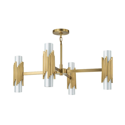 Mehrarmige Pendelleuchte, modernes gealtertes Messing, 8 x E14