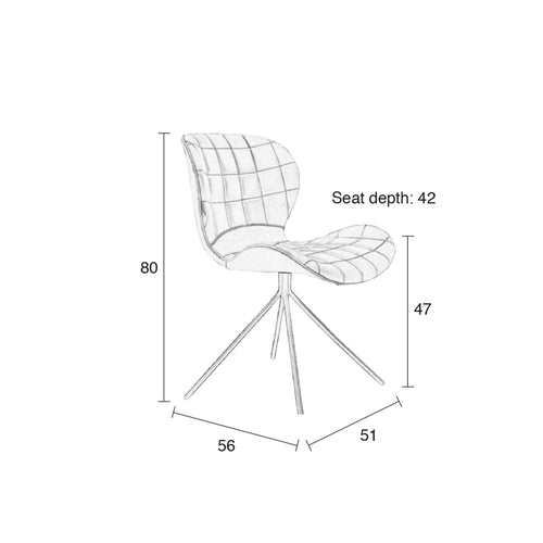 Zuiver OMG LL Eetkamerstoelen  Grijs - Set van 2 - vtwonen shop