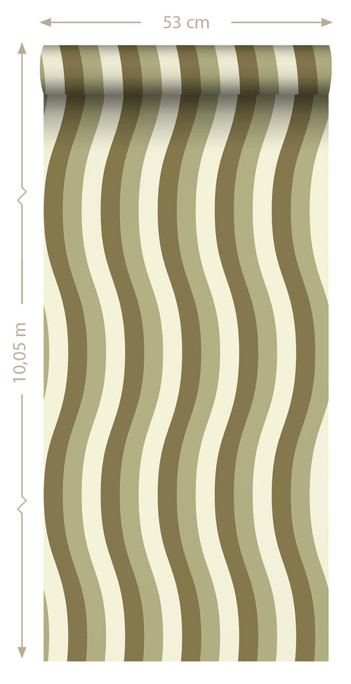 ESTAhome behang golvende strepen groen - 50 x 900 cm - 131611 - vtwonen shop