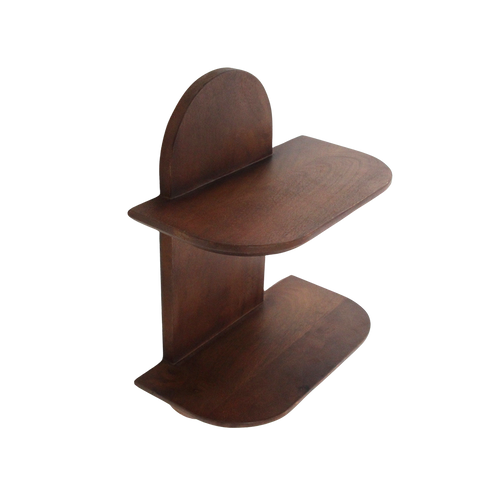 Raw Materials Bullnose mangohouten wandplank dubbel - 35x18x50 cm