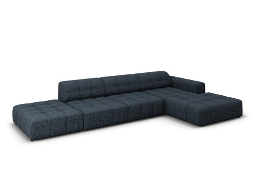 Cosmopolitan Design rechter hoekbank Chicago 5-zits, chenille koningsblauw - 167x348x78cm