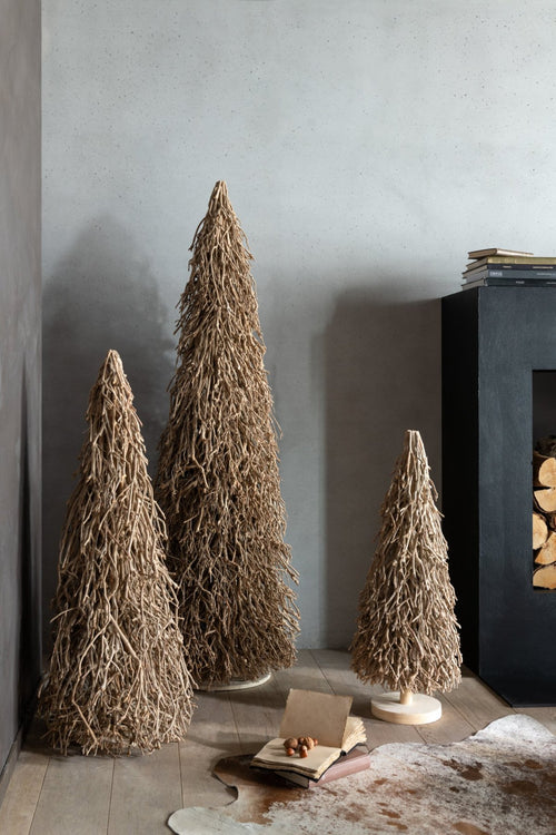 J-Line decoratie Kerstboom - theeboomhout - naturel - large