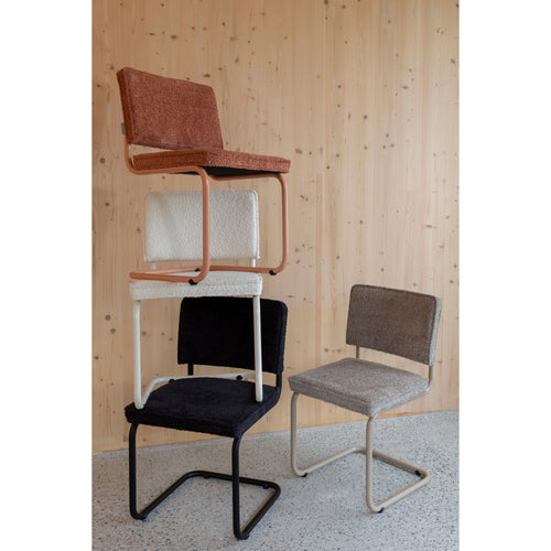 Zuiver Ridge Soft Eetkamerstoelen Terracotta - Set van 2