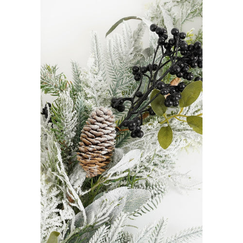 Mica Decorations Vesper Guirlande met Dennenappels - L180 x B15 x H10 cm - Groen, Zwart