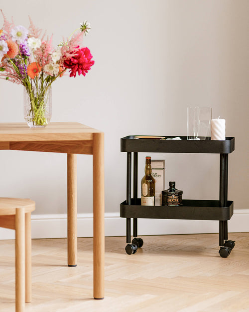 noo.ma Nolle Console 2-tier, metalen console 60 x 30 x 57,5 cm - Piazza Beige