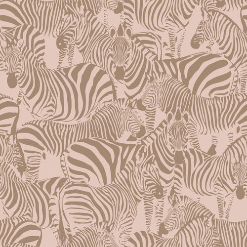 ESTAhome behang zebra's bruin en roze - 50 x 900 cm - 132215