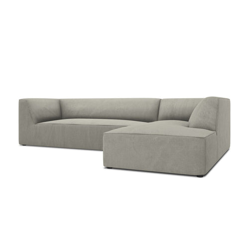 Cosmopolitan Design - Modulaire hoekbank rechts Siena 4-zits, ribfluwelen lichtgrijs - 180x273x69cm