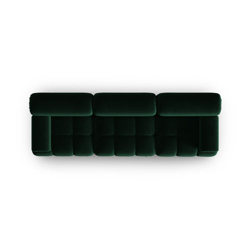 Cosmopolitan Design - Modulaire bank Cortina 3-zits, flueel flessengroen - 94x282x70cm