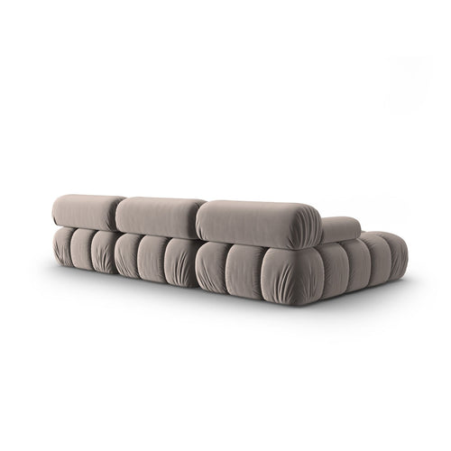 Cosmopolitan Design - Modulaire hoekbank links Cortina 4-zits, flueel cappuccino - 155x282x70cm